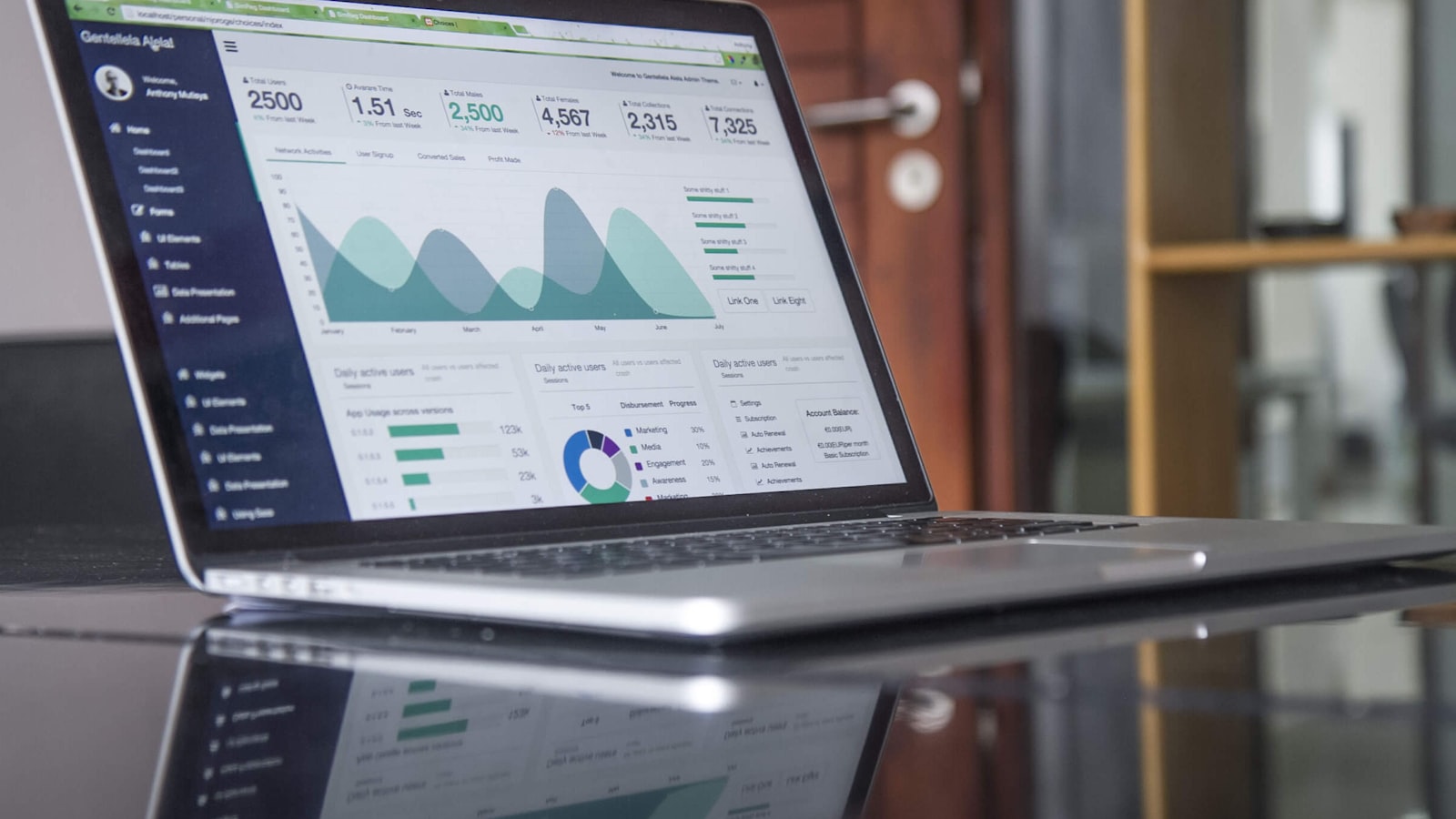 Analytics dashboard representing SEO growth
